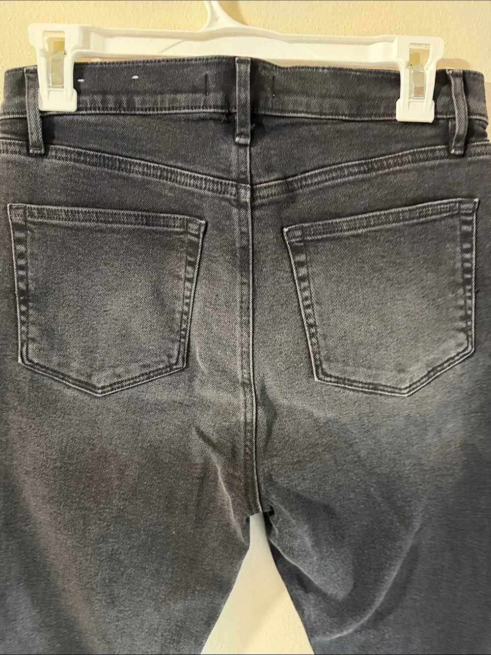 LOFT The Kick Crop Washed Black Flare Jeans